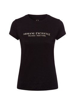 Armani Exchange Koszulka damska Kobiety Bawełna czarny nadruk ze sklepu vangraaf w kategorii Bluzki damskie - zdjęcie 178899485