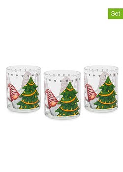Trendy Kitchen by EXCÉLSA Szklanki (3 szt.) &quot;Gnomo Friends&quot; w kolorze zielono-czerwonym - 250 ml ze sklepu Limango Polska w kategorii Naczynia - zdjęcie 178900046