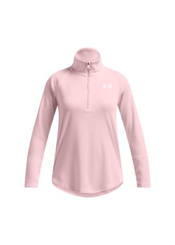 Dziewczęca bluza treningowa nierozpinana bez kaptura Under Armour Tech Graphic 1/2 Zip - różowa ze sklepu Sportstylestory.com w kategorii Bluzy dziewczęce - zdjęcie 178911769
