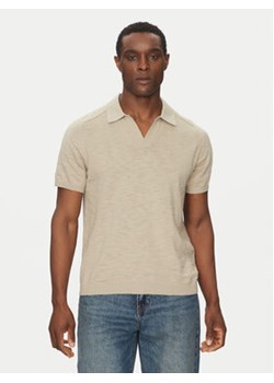 Calvin Klein Polo K10K114087 Beżowy Regular Fit ze sklepu MODIVO w kategorii T-shirty męskie - zdjęcie 178912657