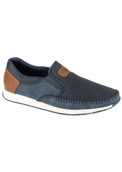 Buty Rieker Moccasins 11954-14 granatowe niebieskie ze sklepu ButyModne.pl w kategorii Mokasyny męskie - zdjęcie 178913738
