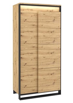 Loftowa Dwudrzwiowa Szafa Dąb Artisan D2-L18 ze sklepu Edinos.pl w kategorii Szafy - zdjęcie 178915259