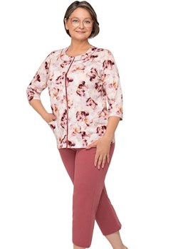 Bawełniana piżama damska Maria II 201 23, Kolor bordowy-wzór, Rozmiar 2XL, MARTEL - id: 196699 - marki Martel - 178916006 Bawełniana piżama damska Maria II 201 23, Kolor bordowy-wzór, Rozmiar 2XL, MARTEL ze sklepu Intymna w kategorii Piżamy damskie - zdjęcie 178916006