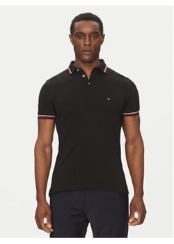 Tommy Hilfiger Polo Tipped MW0MW37346 Czarny Slim Fit ze sklepu MODIVO w kategorii T-shirty męskie - zdjęcie 178937385