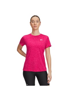 Damska koszulka treningowa Under Armour Tech SSC- Twist - różowa ze sklepu Sportstylestory.com w kategorii Bluzki damskie - zdjęcie 178945459