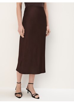 Mohito - Satynowa spódnica midi z wiskozy - ciemnobrązowy ze sklepu Mohito w kategorii Spódnice - zdjęcie 178951318