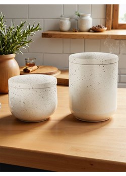 Sinsay - Ceramiczne pojemniki do przechowywania 2 pack - biały ze sklepu Sinsay w kategorii Pojemniki kuchenne - zdjęcie 178954637