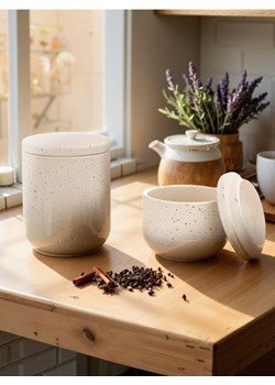 Sinsay - Ceramiczne pojemniki do przechowywania 2 pack - kremowy ze sklepu Sinsay w kategorii Dom - zdjęcie 178954638