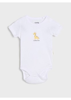 Sinsay - Body z prążkowanej dzianiny - biały ze sklepu Sinsay w kategorii Odzież dla niemowląt - zdjęcie 178954749