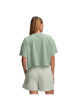 Damski t-shirt crop top Under Armour UA Heavyweight Wash SS - zielony ze sklepu Sportstylestory.com w kategorii Bluzki damskie - zdjęcie 178955725