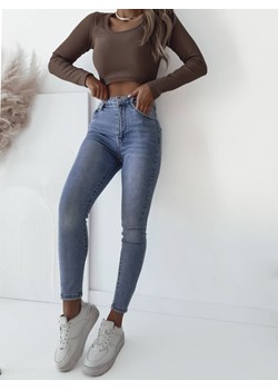 SPODNIE JEANSOWE SKINNY Z BARDZO WYSOKIM STANEM- NEBIESKI ze sklepu olika.com.pl w kategorii Jeansy damskie - zdjęcie 178963169