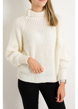 SWETER OVERSIZE Z GOLFEM- BIAŁY ze sklepu olika.com.pl w kategorii Swetry damskie - zdjęcie 178963186