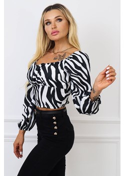 BLUZKA USZTYWNIANY TOP W ZEBRĘ ze sklepu olika.com.pl w kategorii Bluzki damskie - zdjęcie 178969749