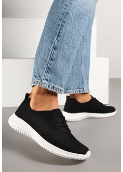 Czarne Sneakersy z Ażurową Cholewką Grellio ze sklepu born2be.pl w kategorii Buty sportowe damskie - zdjęcie 178975618