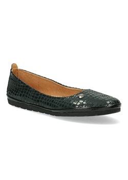 Skórzana balerina damska Pollonus czarny croco 5-1330-002 ze sklepu butyolivier w kategorii Balerinki - zdjęcie 178980728