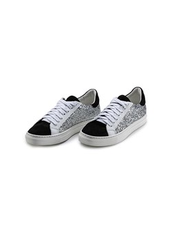 Anna Morellini Skórzane sneakersy &quot;Gisara&quot; w kolorze srebrno-biało-czarnym ze sklepu Limango Polska w kategorii Buty sportowe damskie - zdjęcie 178983715