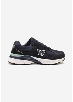 Granatowe Buty Sportowe Sneakersy z Ozdobną Naszywką Reiana ze sklepu born2be.pl w kategorii Buty sportowe męskie - zdjęcie 178993918