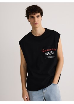 Reserved - T-shirt relaxed fit z nadrukiem - czarny ze sklepu Reserved w kategorii T-shirty męskie - zdjęcie 178995349