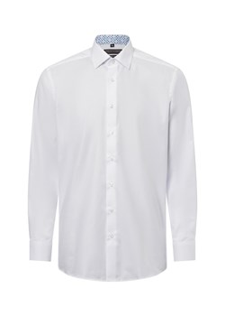 Finshley & Harding Męska koszula biznesowa - Easy Care Mężczyźni Modern Fit Bawełna biały jednolity ze sklepu vangraaf w kategorii Koszule męskie - zdjęcie 178999515