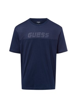 GUESS Koszulka męska Mężczyźni Bawełna granatowy jednolity ze sklepu vangraaf w kategorii T-shirty męskie - zdjęcie 178999575