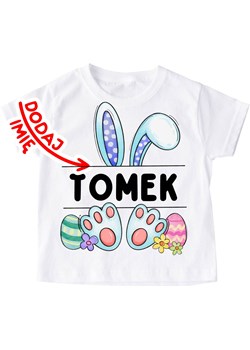 Koszulka z uszkami królika i imieniem dla chłopczyka ze sklepu Time For Fashion w kategorii Bluzki dziewczęce - zdjęcie 179001839