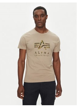 Alpha Industries T-Shirt Camo Puff 146506 Beżowy Regular Fit ze sklepu MODIVO w kategorii T-shirty męskie - zdjęcie 179004789