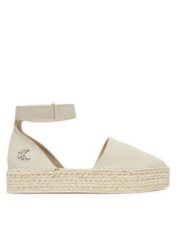 Calvin Klein Jeans Espadryle Flatform Espadrille Sling Mg YW0YW01735 Beżowy ze sklepu MODIVO w kategorii Espadryle damskie - zdjęcie 179007085