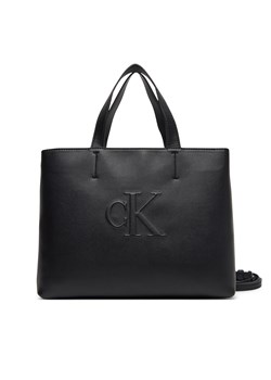 Torebka Calvin Klein Jeans Sculpted Mini Ew Tote LV04K3111G Czarny ze sklepu eobuwie.pl w kategorii Torby Shopper bag - zdjęcie 179007985