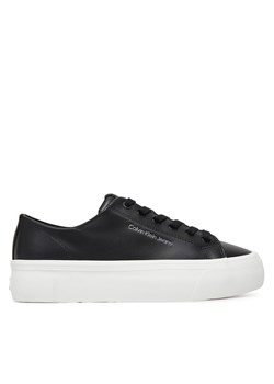 Sneakersy Calvin Klein Jeans Vulc Flatform Low Mg Lth YW0YW01771 Czarny ze sklepu eobuwie.pl w kategorii Buty sportowe damskie - zdjęcie 179008019