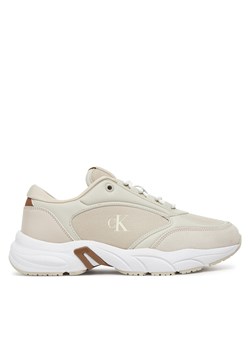 Sneakersy Calvin Klein Jeans Retro Tennis Mg Mix YW0YW01743 Beżowy ze sklepu eobuwie.pl w kategorii Buty sportowe damskie - zdjęcie 179008176