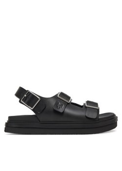 Calvin Klein Jeans Sandały Flat Molded Sandal Buckle YW0YW01785 Czarny ze sklepu MODIVO w kategorii Sandały damskie - zdjęcie 179008426