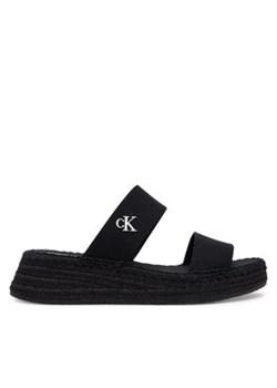 Calvin Klein Jeans Espadryle Sporty Rope Mg Lth Webbing YW0YW01704 Czarny ze sklepu MODIVO w kategorii Klapki damskie - zdjęcie 179012896