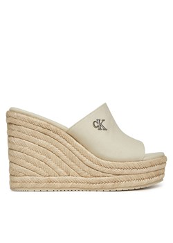 Espadryle Calvin Klein Jeans Wedge Rope Slide Mg YW0YW01699 Écru ze sklepu eobuwie.pl w kategorii Espadryle damskie - zdjęcie 179020819