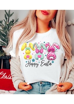 Koszulka happy easter na Wielkanoc ze sklepu Time For Fashion w kategorii Bluzki damskie - zdjęcie 179027125