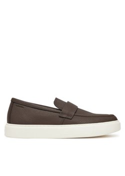 Calvin Klein Sneakersy Moccasin Lth Unlined HM0HM01813 Brązowy ze sklepu MODIVO w kategorii Buty sportowe męskie - zdjęcie 179029178