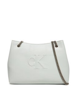 Calvin Klein Jeans Torebka Sculpted Chain Shoulder Bag LV04K3163G Szary ze sklepu MODIVO w kategorii Torebki damskie - zdjęcie 179029668