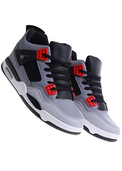 Wysokie męskie buty sportowe sneakersy Grey Black /D2-2 17218 T682/ ze sklepu Pantofelek24.pl w kategorii Buty sportowe męskie - zdjęcie 179041247