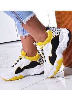 Sneakersy damskie Fluorescence Yellow /A2-2 12353 S253/ ze sklepu Pantofelek24.pl w kategorii Buty sportowe damskie - zdjęcie 179041488