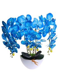 Niebieski storczyk orchidea Kompozycja kwiatowa 5 Pędów 60 cm KOMp62 S349 ze sklepu Pantofelek24.pl w kategorii Dekoracje - zdjęcie 179042566
