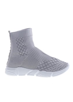 Wsuwane wysokie dziewczęce trampki szare /G13-2 13269 T143/ ze sklepu Pantofelek24.pl w kategorii Buty sportowe dziecięce - zdjęcie 179050377