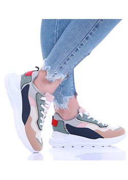 Sznurowane damskie buty sportowe Blue /E1-2 13917 T299/ ze sklepu Pantofelek24.pl w kategorii Buty sportowe damskie - zdjęcie 179054749