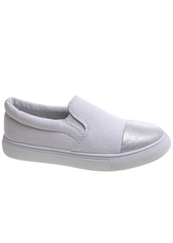 Wsuwane białe trampki dziewczęce slip on /B5-2 13683  T100/ ze sklepu Pantofelek24.pl w kategorii Trampki dziecięce - zdjęcie 179057509