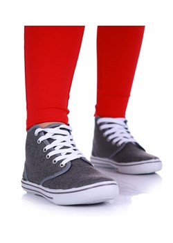 Wysokie trampki damskie szare /C6-3 13873 S097/ ze sklepu Pantofelek24.pl w kategorii Trampki damskie - zdjęcie 179061236