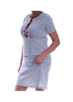 Szara koszula nocna z motylkami Size Plus /H2-K48  P58 202/ ze sklepu Pantofelek24.pl w kategorii Koszule nocne - zdjęcie 179061396