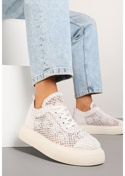 Beżowe Siateczkowe Sneakersy Typu Tenisówki Sunalie ze sklepu renee.pl w kategorii Buty sportowe damskie - zdjęcie 179073255