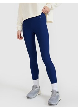 Damskie legginsy dzianinowe 4F 4FWSS25TTIGF204 - granatowe ze sklepu Sportstylestory.com w kategorii Spodnie damskie - zdjęcie 179080315