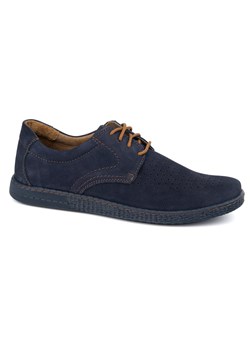 Buty męskie skórzane Casual 933/L/2 granatowe ze sklepu butyolivier w kategorii Półbuty męskie - zdjęcie 179088998