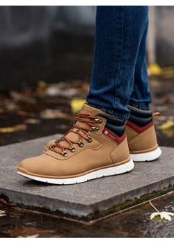Buty męskie trapery ocieplane - camel V2 T312 ze sklepu ombre w kategorii Buty zimowe męskie - zdjęcie 179094369