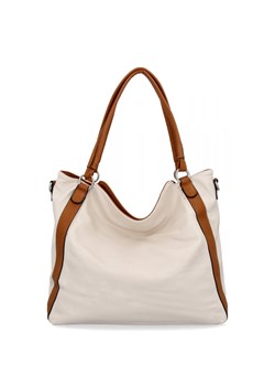 Torebka Damska Shopper Bag XL firmy Hernan HB0337 Beżowa/Ruda ze sklepu PaniTorbalska w kategorii Torby Shopper bag - zdjęcie 179098415