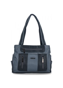 Torebka Damska Shopper Bag firmy Hernan 3892-1 Jasno Niebieska/Granat ze sklepu PaniTorbalska w kategorii Torby Shopper bag - zdjęcie 179099307